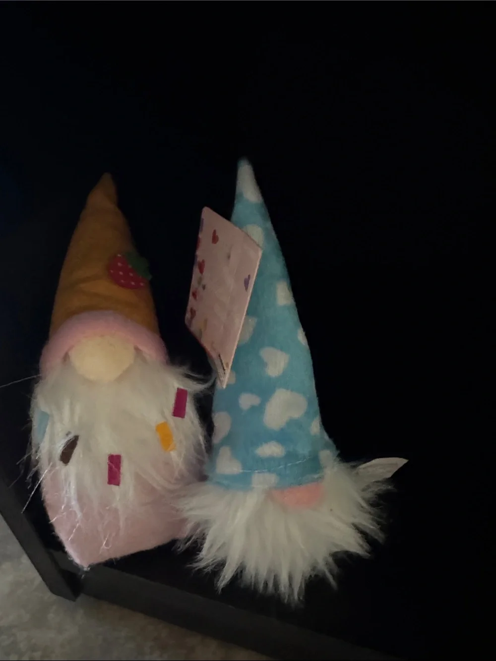 Kids Valentines Plush Gnome Set - Pink & Light Blue